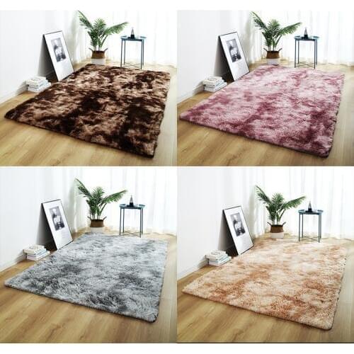 Mottled tie-dye gradient carpet living room coffee table mat soft and comfortable long-haired rug Nordic modern bedroom blanket