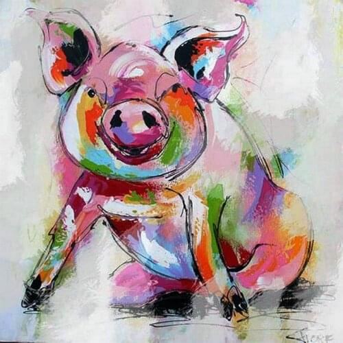 Full square 5d diy diamond painting pig color pattern rhinestones Marcel diamond embroidery 3d full round drill wall sticker