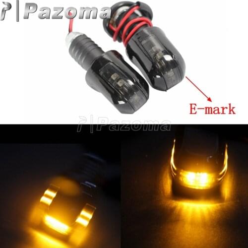 Motocross Motorcycle 7/8" Handle Bar 12V LED E-marked Turn Signal Lamp Blinker Amber Light Universal For Yamaha Harley