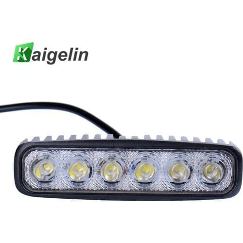 Kaigelin 18W Spotlight LED Vehicle Light Bar Waterproof LED 12V Work Light Bulbs For Vehicles Auto Offroad Truck Boat SUV Lamps