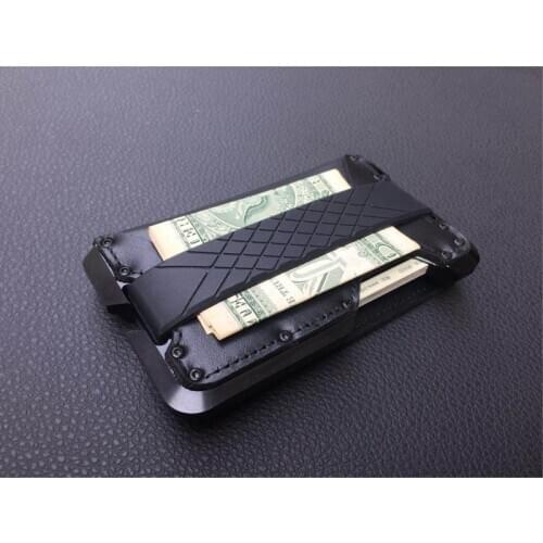 RFID Automatic Card Holder Leather Card Holder Mens Credit Card Business Card Case Metal Magnetic Wallet card holder