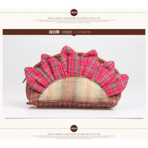 Hand-made cloth patchwork material make-up bag wallet storage bag bag hand bag finished cotton dyed cloth hand bag12*16size