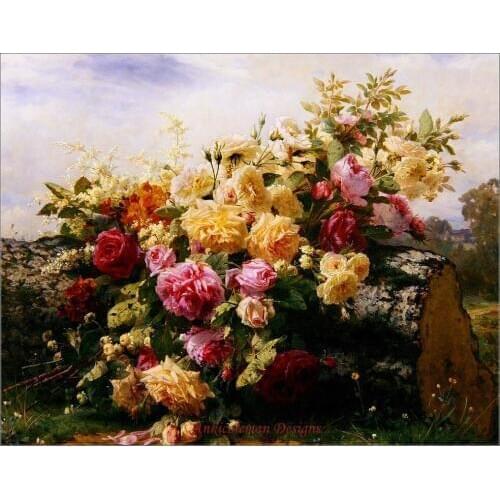 Needlework for embroidery DIY DMC High Quality - Counted Cross Stitch Kits 14 ct Oil painting - Still Life with Flowers II