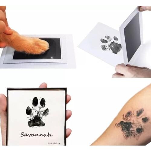 Super Large Pet Dog, Cat, Baby Handprint or Footprint Contactless Stamp Pad 100% Non-toxic and Mess-free (black Green Blue Red)