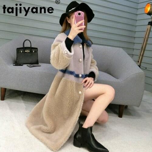 100% Jacket Wool Autumn Winter Coat Women Clothes 2021 Korean Vintage Long Sheep Shearling Suede Lining Abrigo Mujer BGS80645
