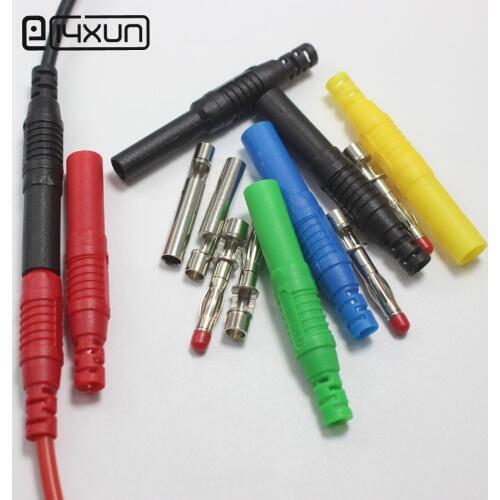 EClyxun 1pair Safety Shrouded 4mm Banana Plug + 4mm Banana jack for DIY Multimeter Assembly Test Leads Connectors