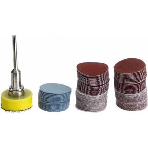100pcs 1inch Sanding Discs + Hook & Loop Sanding Pad with 1/8inch Shank Kit Set For Abrasives Tools
