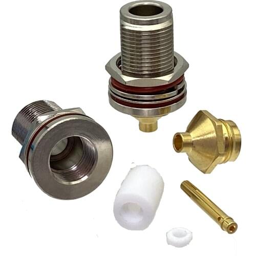 1pce Connector N female jack bulkhead solder for semi-rigid RG402 0.141" cable