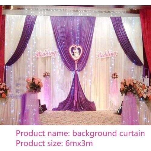 3Mx6M backdrop with sequins swags wedding backcloth With Swags party curtain Wedding Party Stage Celebration Background free shi