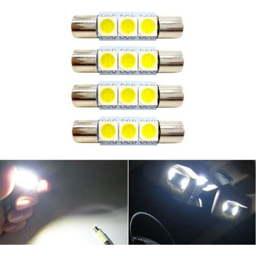4x T6 C5W 28mm 29mm Festoon Dome Led Reading Light For Festoon Auto Interior Sun Visor Vanity Mirror Fuse Light White DC12V