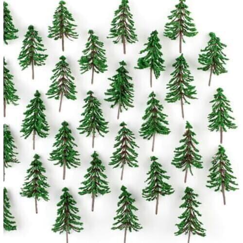 50pcs/lot Model Train Trees Pine Railroad Scenery Layout HO OO Scale NEW Model Train Ho Scale Railway Modeling