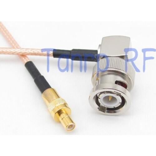 8in BNC male plug right angle to SMB male plug RF adapter connector 20CM Pigtail coaxial jumper cable RG316 extension cord