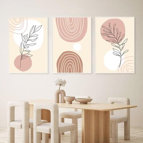 Abstract Line Art Drawing Plant Shapes Poster Boho Trendy Botanical Wall Art Canvas Painting Modern Print Room Decoration