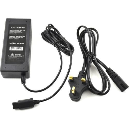 50PCS a lot UK Plug AC adapter 100-240 power supply Adapter for Nintendo Gamecube/NGC console with power cable/cord