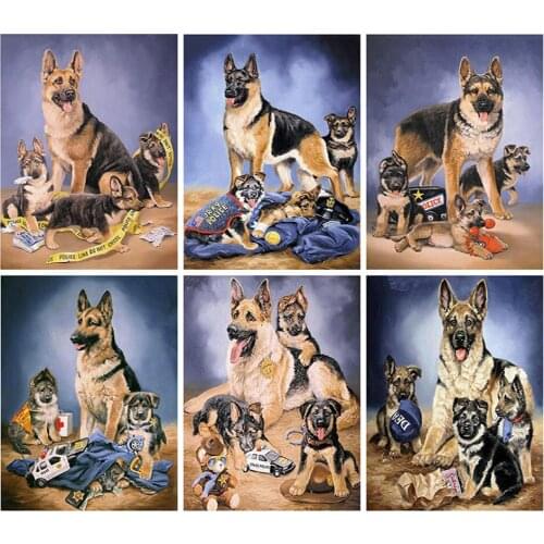 LZAIQIZG 5D DIY Full Square/Round Diamond Painting German Shepherd Dog Diamond Embroidery Sale Animal Handicraft Decor For Home