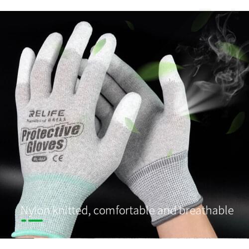 SAYTL Anti static Glove PC computer ESD Safe universal work Gloves Electronic Anti skid for Finger protection Phone Repair tools