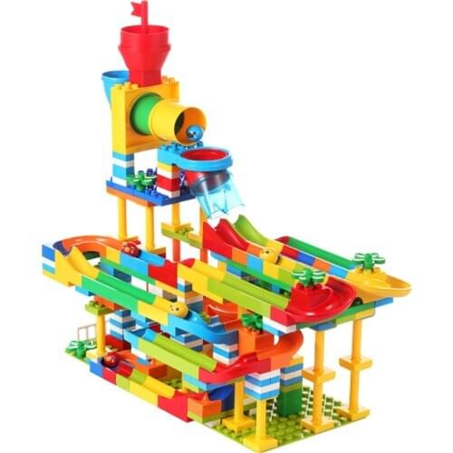 Basic Marble Race Tournament Maze Expansion Building Blocks Parts Running Ball Track Crossing Curve Terminal Pipe Compatible