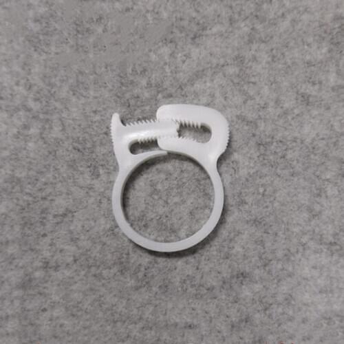 White plastic hose clamp, clamp, strong pipe clamp, wire clamp, plastic hose clamp, fastener, cable clamp