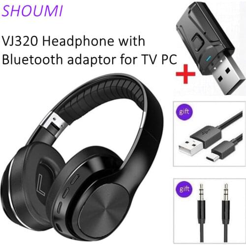 Wireless Headphones Bluetooth 5.0 Adaptor for TV Foldable Headsets Helmet TF-card Stereo with Mic Apply TV PC Cell Phone Tablet