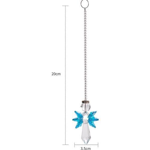 Camal 1pcs 195mm Rainbow Guardian Angel Crystal Suncatcher For Home Car Decoration Porch Decor Hangings Crystal Ornament