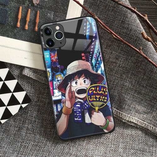 Izuku Midoriya My Hero Academia Anime Soft Silicon Glass Phone Case for IPhone SE 6s 7 8 Plus X Xr Xs 11 12 Mini Pro Max Samsung