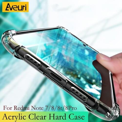 Transparent Hard Phone Case For Xiaomi Redmi Note 8 Pro Coque Acrylic Airbag Shockproof For Redmi Note 7 8 Pro 8T 8 T Cover Case