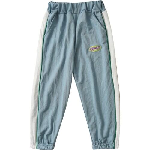 Kids Breathable Running Pants Capris Girls Boys Elastic Waist Side Stripe Casual Sport Bottoms Childrens Sports Pants Trousers