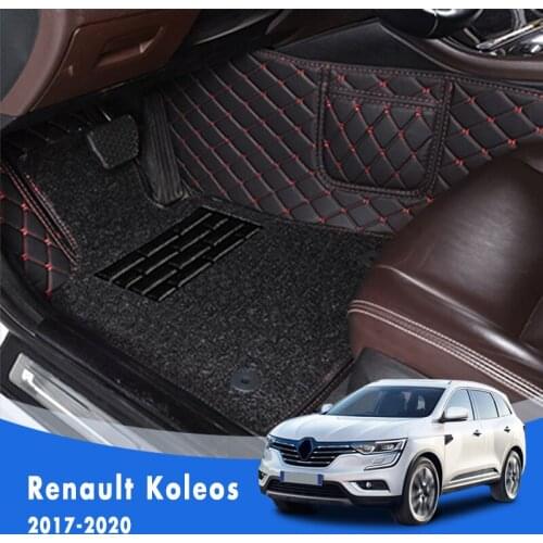 For Renault Koleos 2017 2018 2019 2020 Luxury Double Layer Wire Loop Car Floor Mats Carpets Auto Accessories Decorative