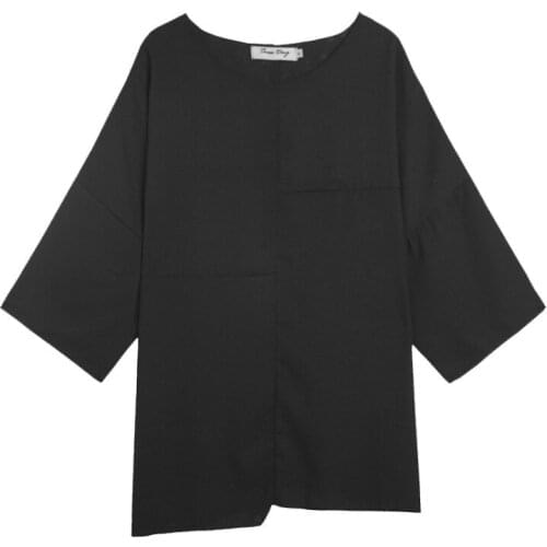 Ladies' summer new classic dark plus-size loose personality popular design irregular plus-size sleeve