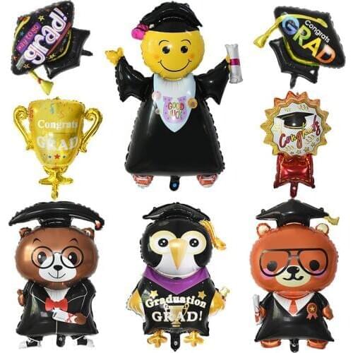 1 Piece Graduation Foil Balloons Medal Diploma Air Balloon Globos for Congrats Grad Class of 2020 Graduation Party Decoration