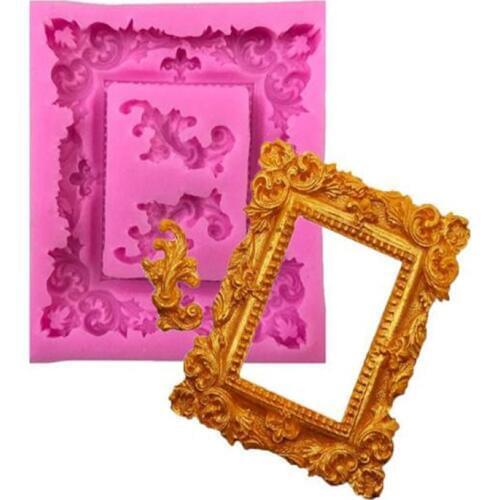 Candy Turning Mould Frame Antique Border Frame Embossed Photo Frame Mould Hollow Embossed Border Turning Silica Gel Mould X098