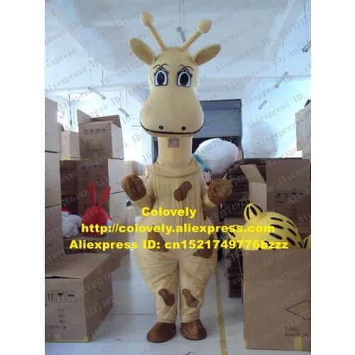 Nice Brown Female Giraffe Mascot Costume Cameleopard Giraffa Camelopardalis With Long Neck Brown Stripes Skin No.529 Free Ship