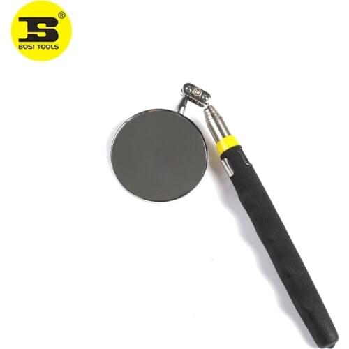 BOSI 2" Round Telescoping Inspection Mirror Extend To 28" Cushion Grip Handle For Mechanics Car Repair