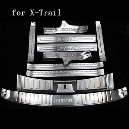 Stainless Steel car Scuff Plate/Door Sill Door Sill Rear Bumper Protector Sill For Nissan X-Trail X Trail T32 2014-2016
