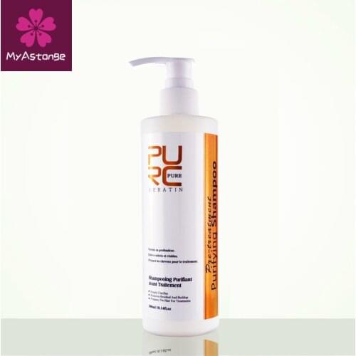 Purifying shampoo keratin hair treatment deep cleaning shampoo 300ml hot sale hair salon products
