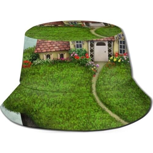 CINESSD New Fashion Bucket Hats Fisherman Caps For Women Men Gorras Summer Road To House On The Tree