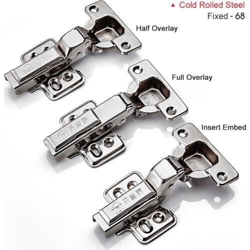 4pcs Hinge Cold Rolled Steel Cabinet Hinges Kitchen Cabinets Door Damping hydraulic Buffer Fixed Types Furniture Hardware Hinges