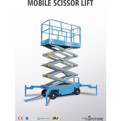 Qiyun CE ISO IPAF 8m AC 220v Hydraulic Mobile Scissor Lift with Heavy Load Capacity 500kg OEM ODM