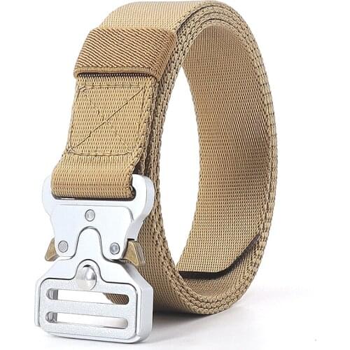 Tactical Belt Men High Quality Black Alloy Buckle Jeans Belt 3.2CM Wide Canvas Casual Fashion Sports Accessories Military Belt