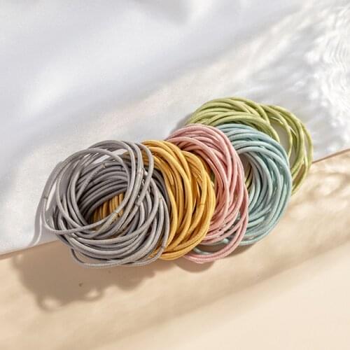 50PCS Cute Colourful Rubber Ring Disposable Elastic Hair Bands Ponytail Holder Rubber Band Scrunchies Kids Hair Accessories