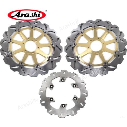 Arashi Ship From France CNC Full Floating Front Rear Brake Disc Rotor For DUCATI MONSTER 696 / 750 / 800 / 900 / 1000 ST2 ST3