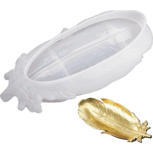 Feather Shaped Large Fruit Plate Tray Resin Mold Jewelry Beads Keychain Ring Storage Holder Epoxy Silicone Mold DIY Table Decor