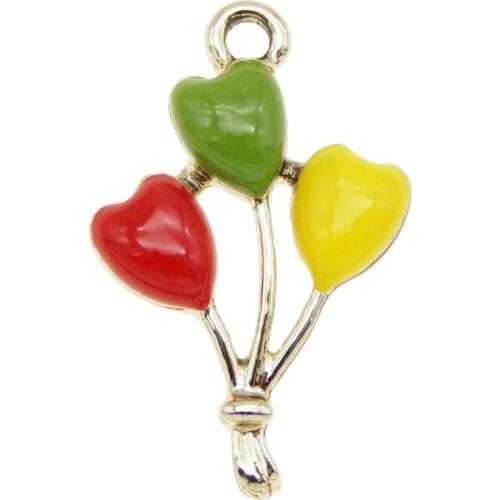 5pcs Cute Alloy Heart Earrings charms Mix Color jewelry making Ballon Fashion Accessories fashion Necklace pendant Animals Gift