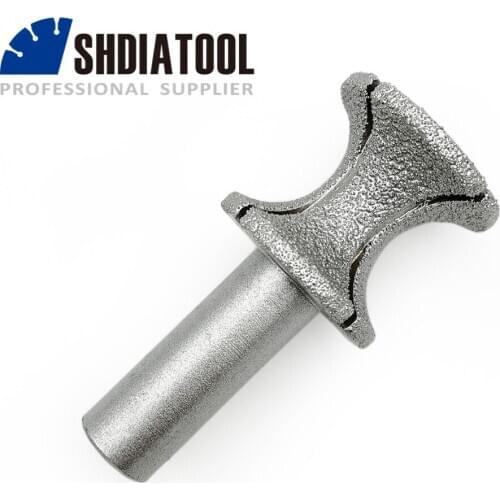 SHDIATOOL No.25 professional quality Vacuum brazed diamond router bits 12.7mm shank for edge profile
