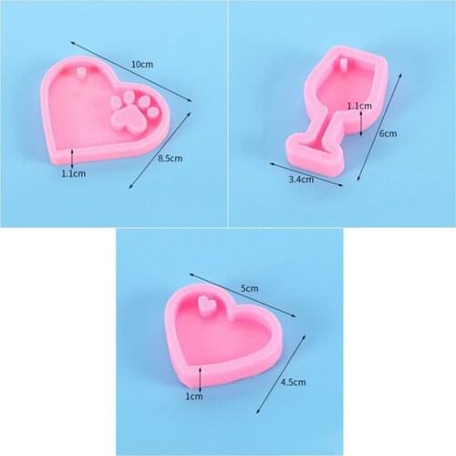 Wine Glass Silicone Casting Epoxy Molds For DIY Resin Pendant Keychain Jewelry Tools Mould
