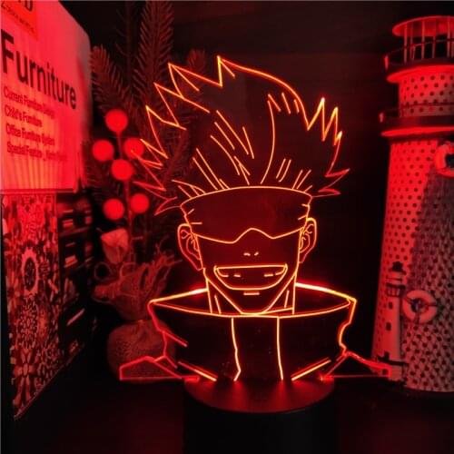 3D Lamp Jujutsu Kaisen LED Night Light Gojo Satoru Anime Figure Manga Lampara Led Sunset Neon Lampe Itadori Yuji Kids Gift Lampe