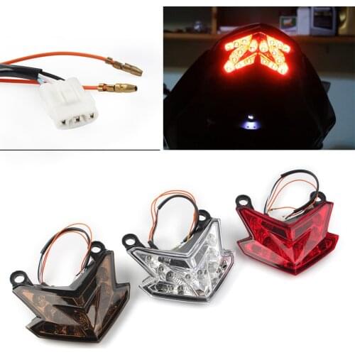 Motorcycle 12V Integrated Rear Brake LED Tail Stop Light Lamp for Kawasaki Z800 Z125 ZX-6R ZX6R Taillights w/ Signal Lamp