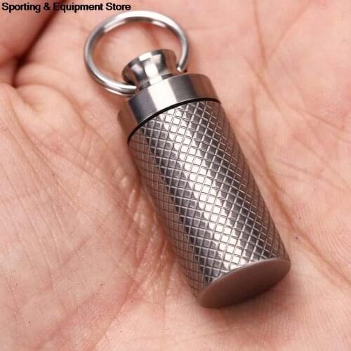 Outdoor Waterproof Canister Titanium alloy Waterproof Canister Medicine Seal Capsule Bottle Keyring Multi Tools