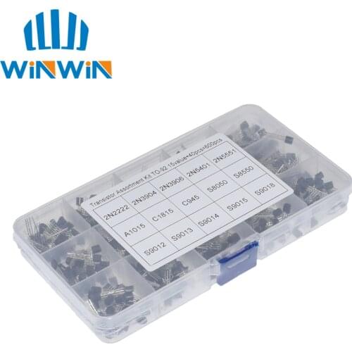 600pcs Transistors Pack Transistor 15Values *40pcs TO-92 Transistors Pack Transistor Assortment Kit with Storage Box