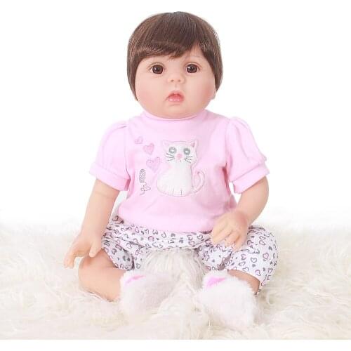 VIP Bebe Reborn Dolls 22"55cm soft Vinyl Silicone reborn baby doll Cute Lifelike Girl Toys boneca For Children Birthday Gift